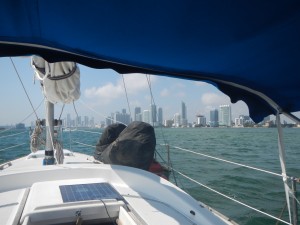 Miami in the background