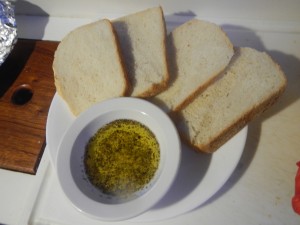 Fresh bread and olive oil dipping goodness